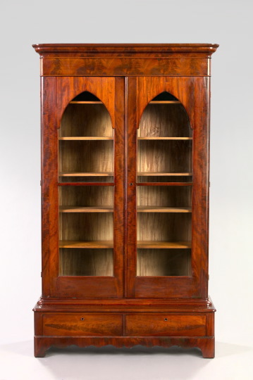 Appraisal: American Late Classical Mahogany Bookcase mid- th century the molded