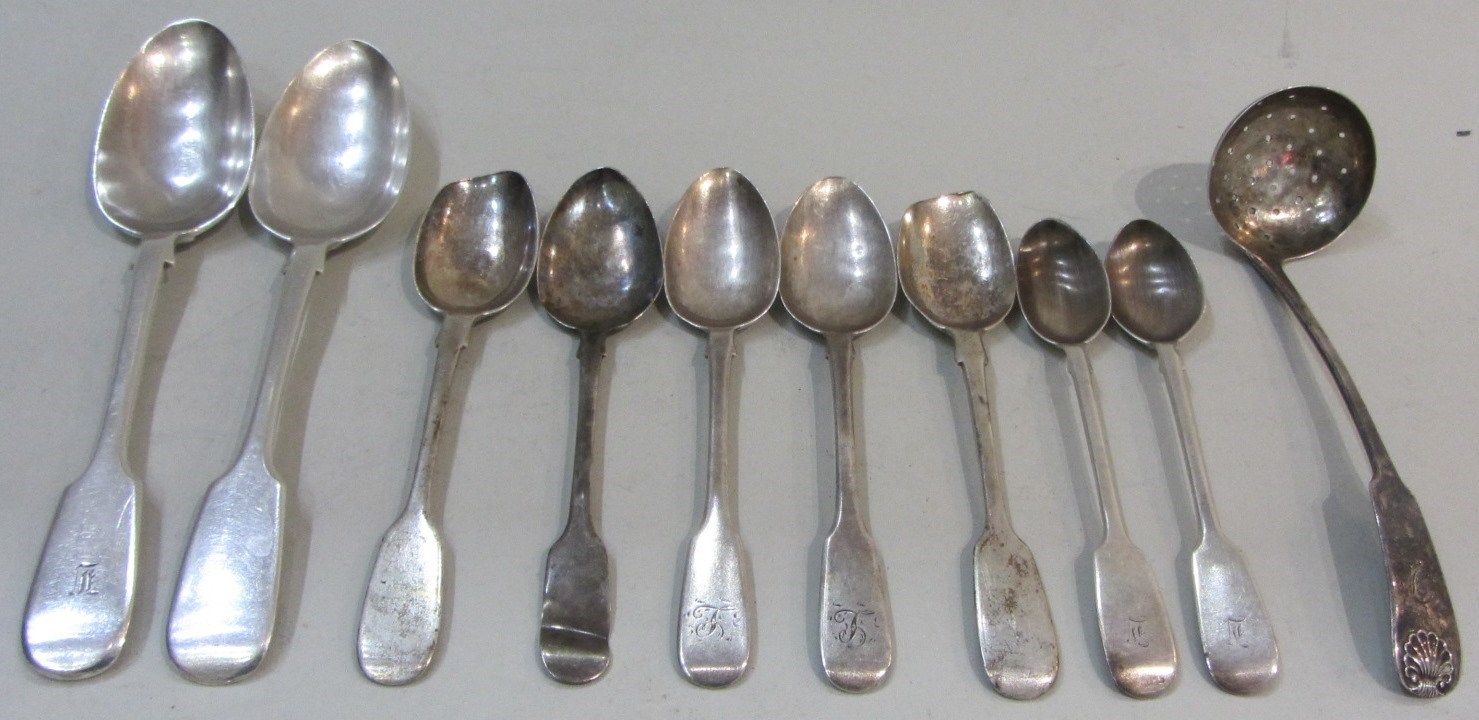 Appraisal: Silver table flatware comprising a Scottish fiddle and shell pattern