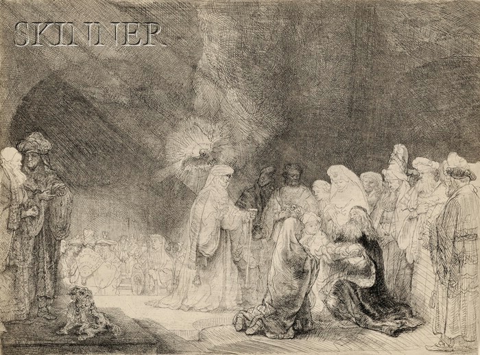 Appraisal: Rembrandt van Rijn Dutch - The Presentation in the Temple