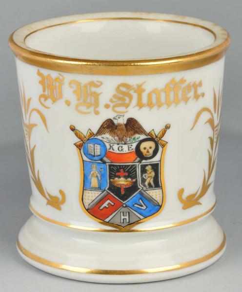 Appraisal: Knights of the Golden Eagle Fraternal Shaving Mug Gilded WK