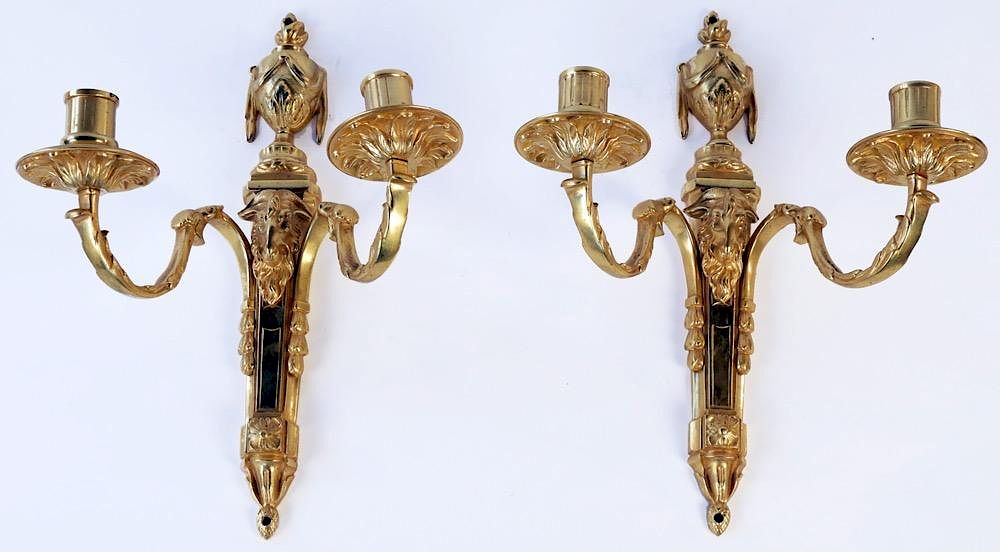 Appraisal: Pair Louis XVIth French Gilt Bronze Wall Sconces thc French