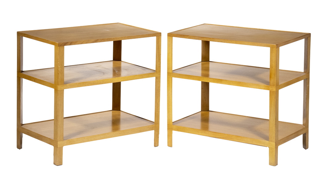 Appraisal: PR OF BLONDE MODERNIST OCCASIONAL TABLES DESIGNED BY EDWARD WORMLEY