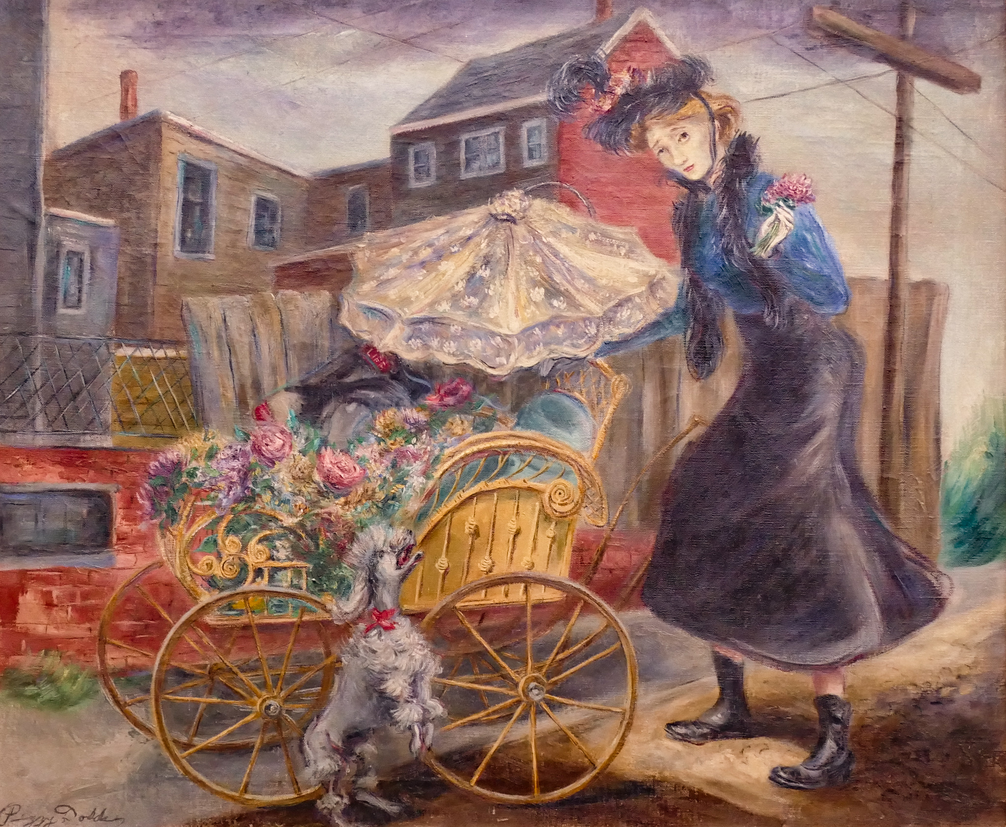 Appraisal: Peggy Williams Dodds - New York WPA-era Flower Vender Oil