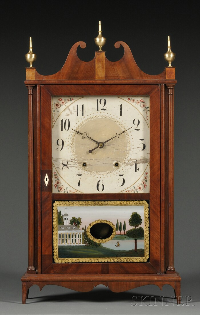 Appraisal: Eli Terry Sons Mahogany Pillar Scroll Shelf Clock Plymouth Connecticut