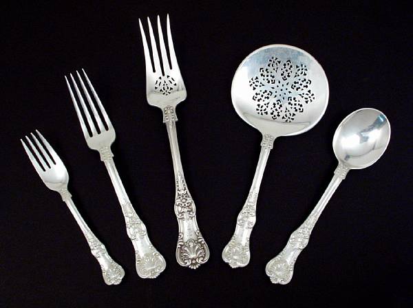 Appraisal: A sterling flatware setTiffany amp Co New York NYEnglish King