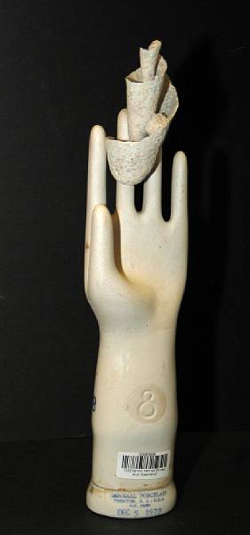 Appraisal: Aarne Anton Rubber glove mold with shell porcelain height in