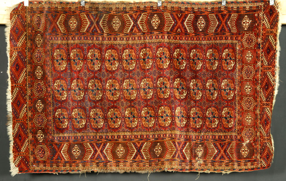 Appraisal: A - Antique Turkoman Rug Antique Turkoman rug ' x