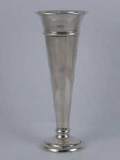 Appraisal: A silver trumpet vase William Comyns London weighted ht cm