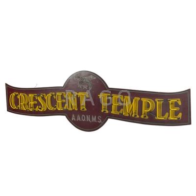 Appraisal: CRESCENT TEMPLE NEON SIGN Yellow neon th c x Condition