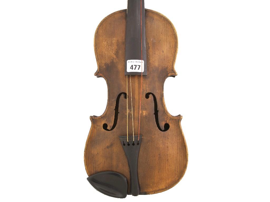 Appraisal: Interesting th century violin unlabelled cm