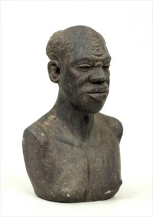 Appraisal: th C School Bust of an African Man Carved wood