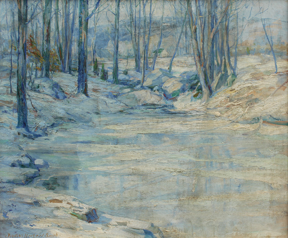 Appraisal: SMITH Thomas Herbert American - Icy Winter Stream Landscape Oil