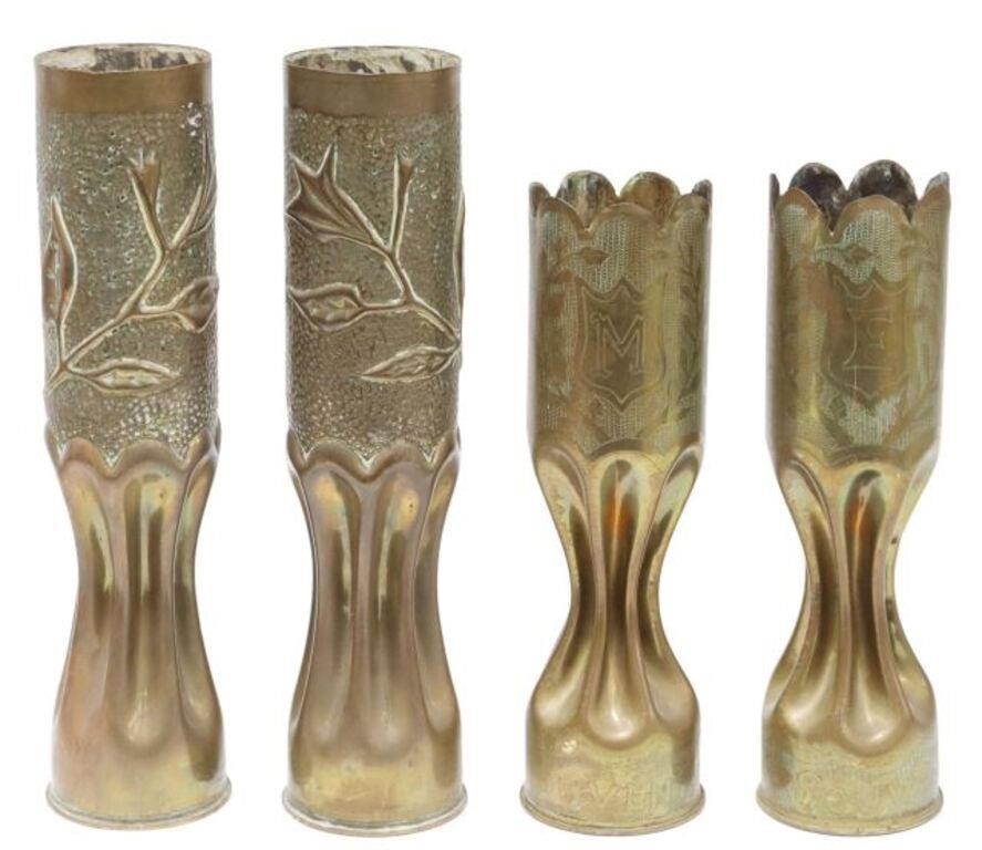 Appraisal: lot of French WWI-era trench art vases fashioned from artillery