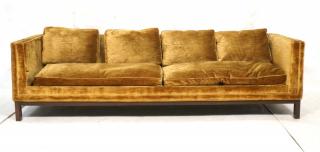 Appraisal: DIRECTIONAL Golden Brown Modernist Sofa Couch Da DIRECTIONAL Golden Brown