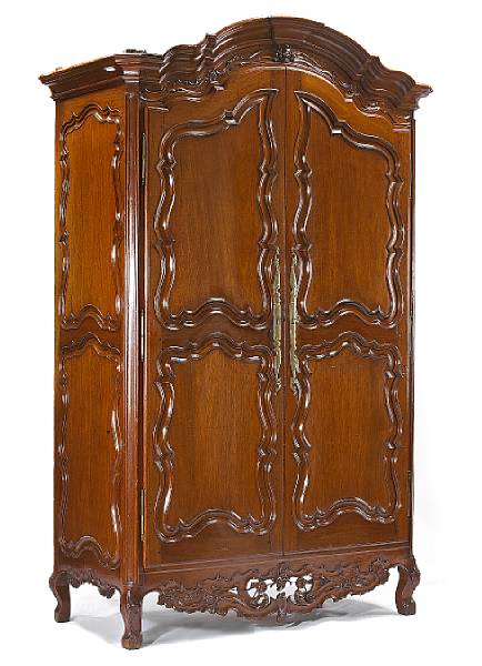 Appraisal: A fine Louis XV mahogany armoire fourth quarter th century