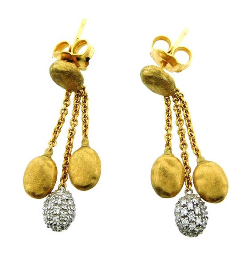 Appraisal: JEWELRY K Marco Bicego diamond earrings one pair of stamped