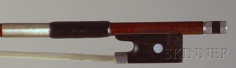 Appraisal: Silver Mounted Violin Bow H R Pfretzschner the octagonal stick