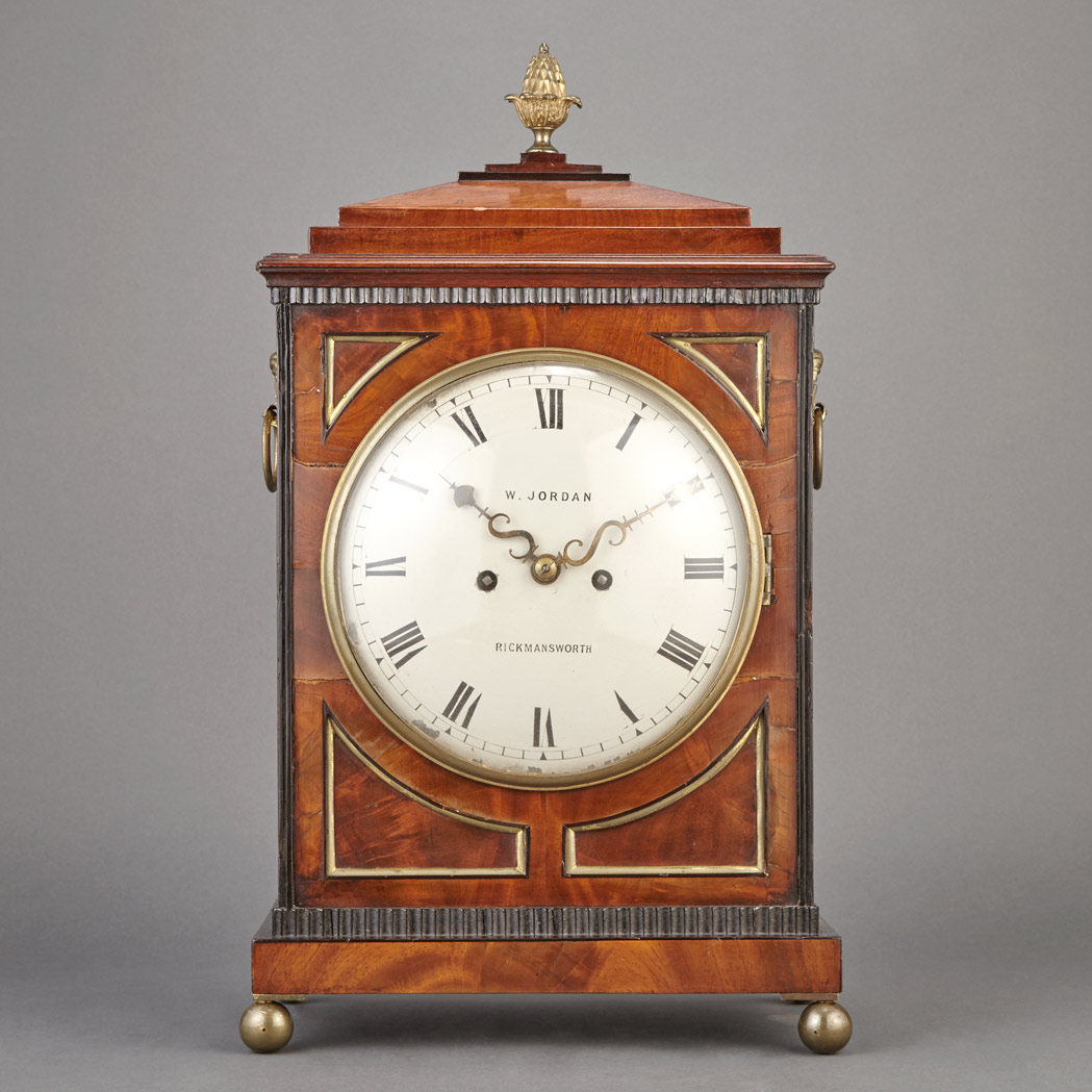 Appraisal: Regency Mahogany and Part Ebonized Gilt-Metal Mounted Bracket Clock The