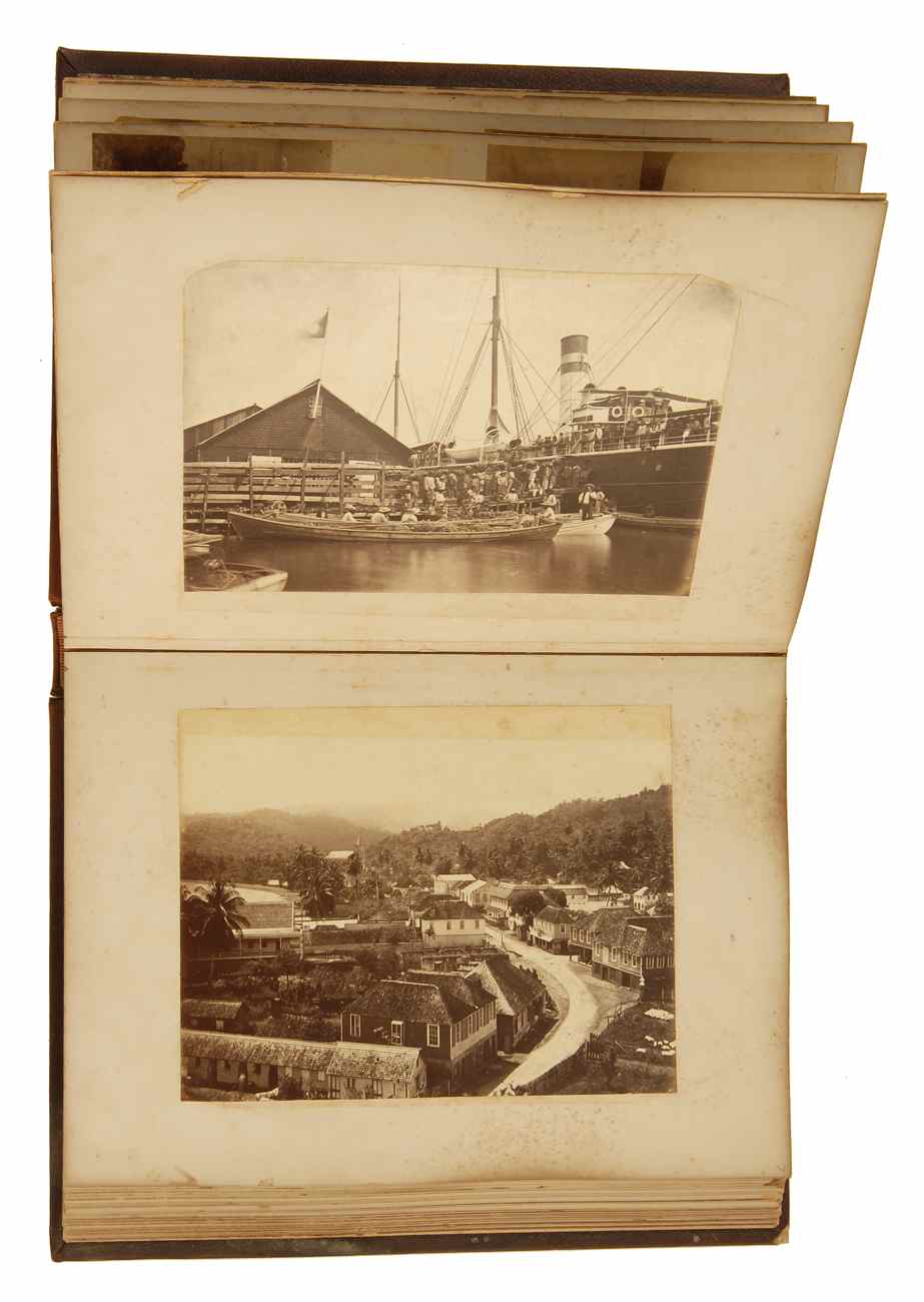 Appraisal: PHOTOGRAPHY - JAMAICA Bound volume of approximately sixty-four photographs Mostly