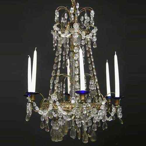 Appraisal: A Swedish Gustavian Style Cut Glass Chandelier circa having a