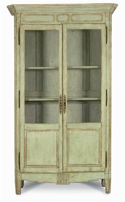 Appraisal: A late th century French provincial cupboard painted turquoise with