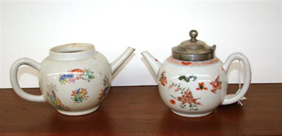 Appraisal: Chinese Export famille rose teapots early th century floral design