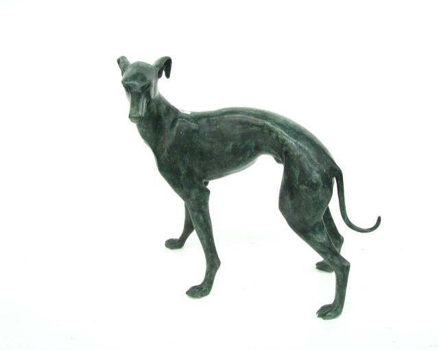 Appraisal: Cast Metal Sculpture of Whippet Dog '' high '' long