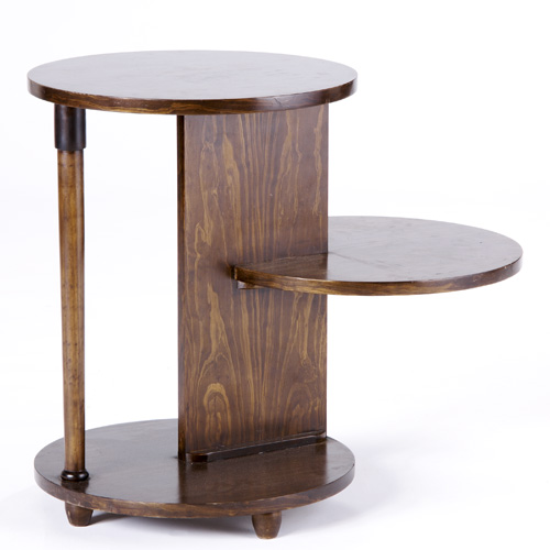 Appraisal: ART DECO Walnut veneer triple-tier table x x