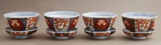 Appraisal: Group of Four Imari Covered Rice Bowls th c d