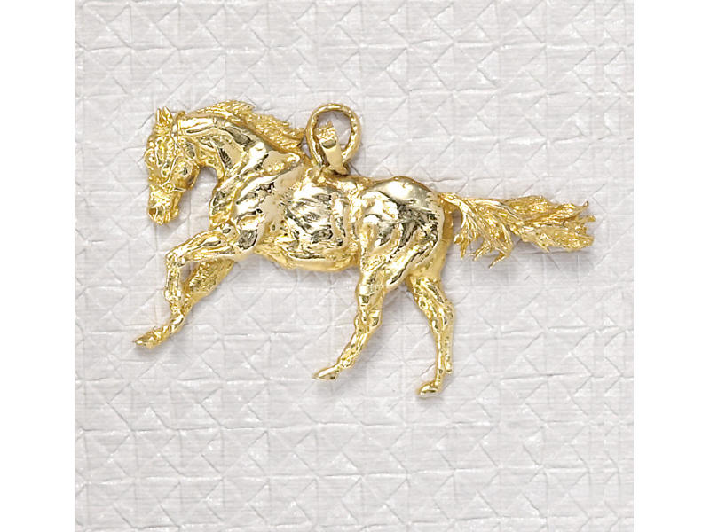 Appraisal: HORSE DESIGN PENDANT k yellow gold Weight grams Estimate -