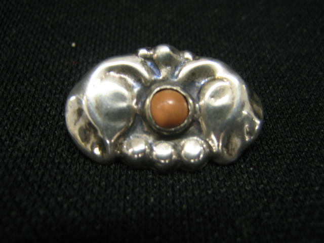 Appraisal: Danish Sterling Silver Brooch Georg Jensen style deco design