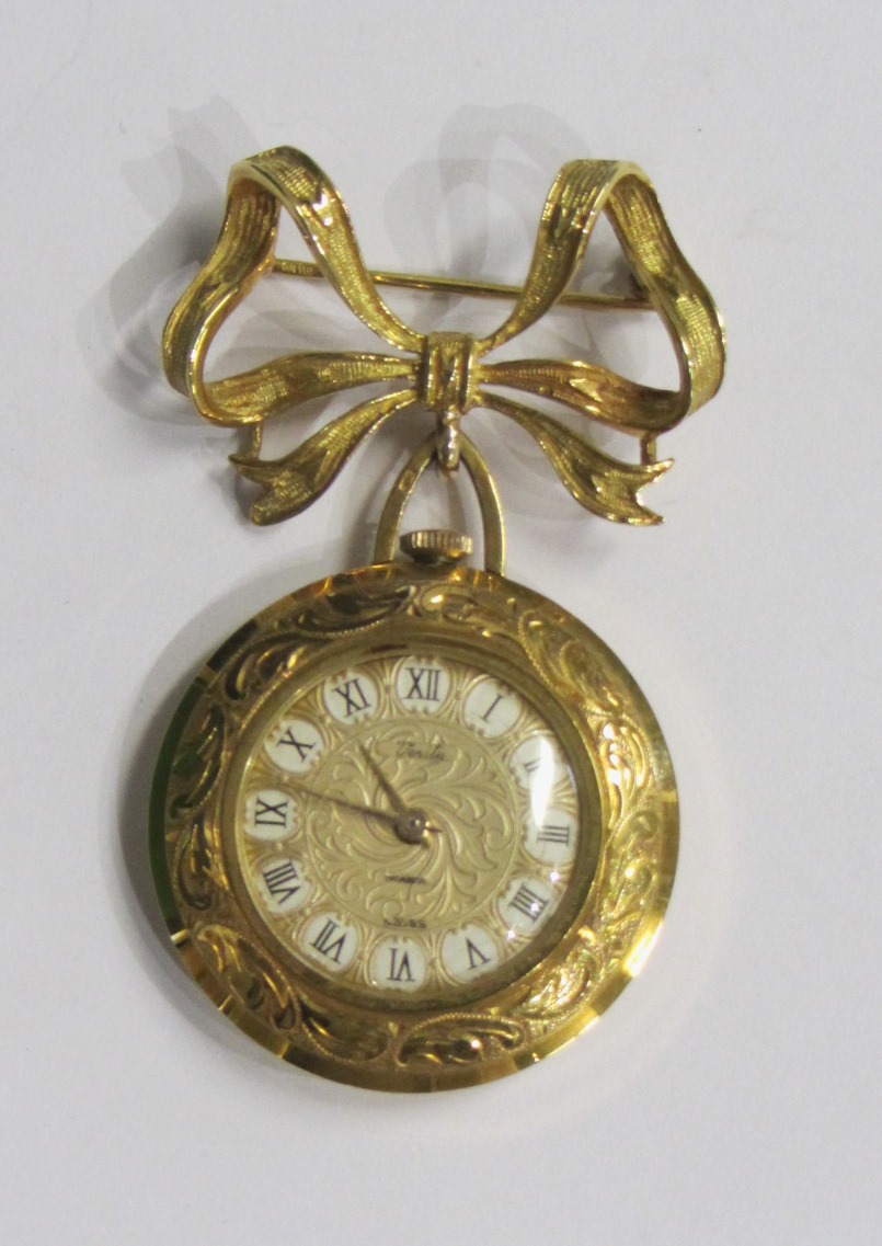 Appraisal: A ladies ct gold cased keyless wind Verity pendant fob