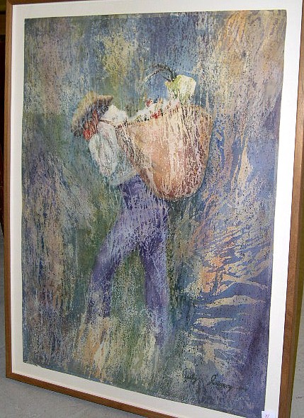 Appraisal: Gabriela Iniguez th C watercolor on paper Atmosfera Marginada depicting