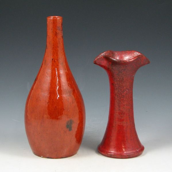 Appraisal: Two Carolina pottery pieces including a chrome red cream pitcher