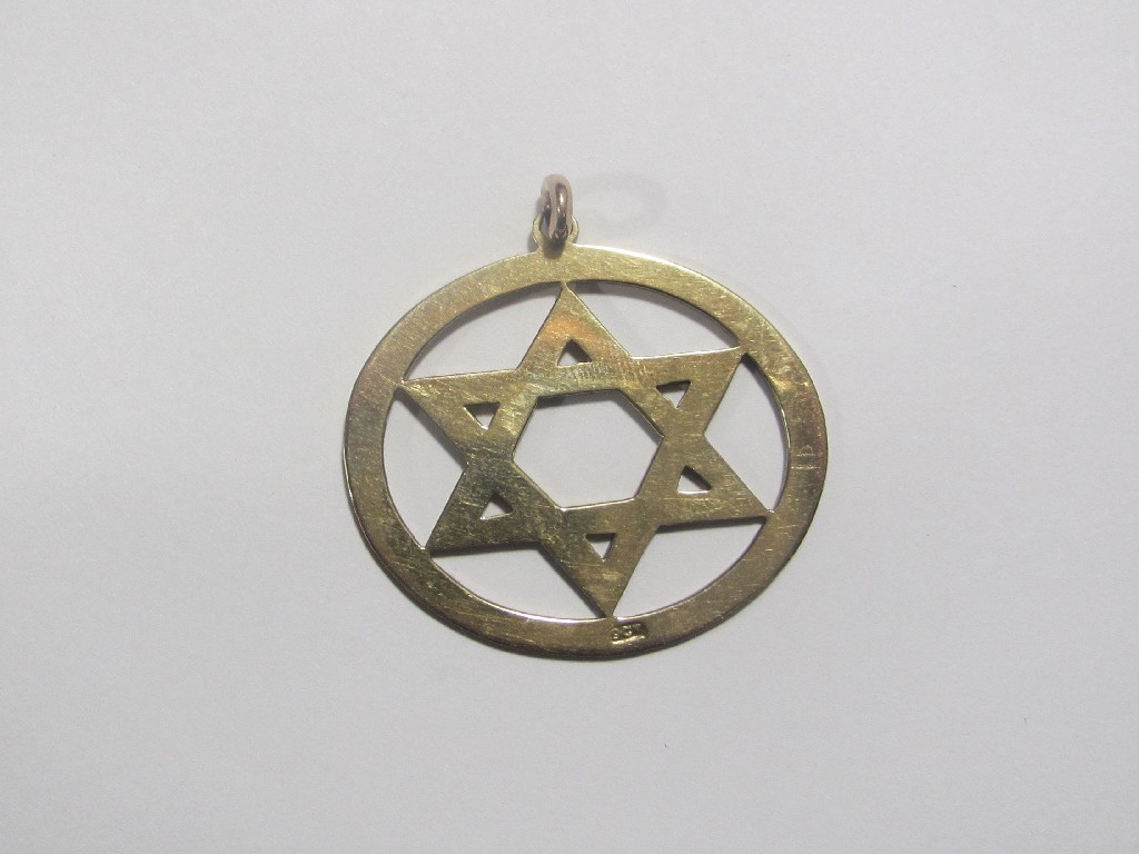 Appraisal: Nine carat gold Star Of David pendant Approximately gms