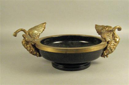 Appraisal: Marble and gilt-bronze mounted centerpiece The handles cast as swans