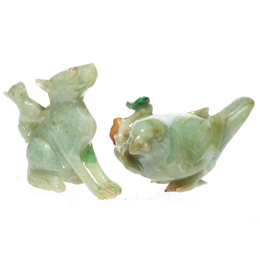 Appraisal: LOT OF CHINESE JADEITE ANIMAL FIGURES lot of Chinese jadeite