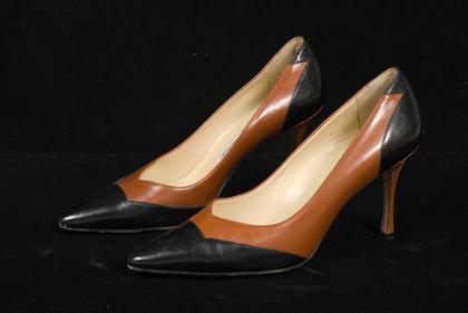 Appraisal: Two pairs of Manolo Blahnik shoes One in cognac and