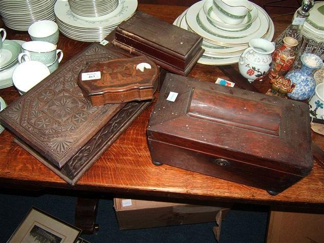 Appraisal: A small rosewood Continental box possibly Sorrento ware a Victorian