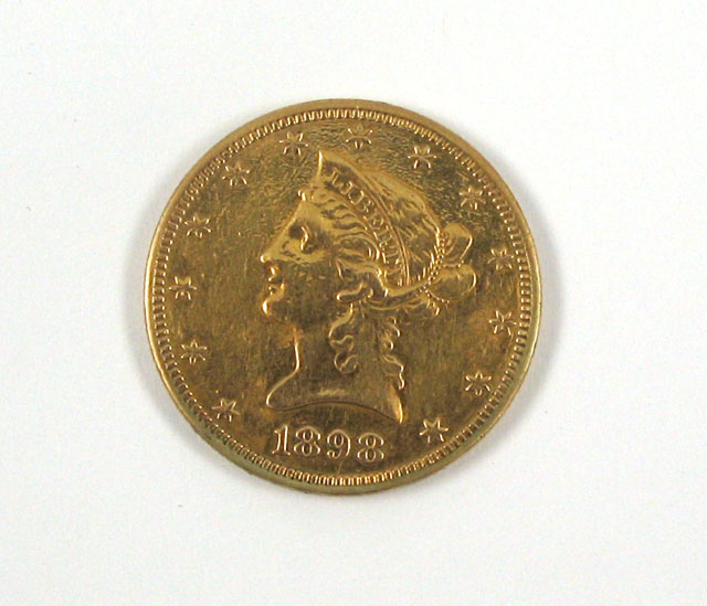 Appraisal: U S TEN DOLLAR GOLD COIN Liberty head type -P