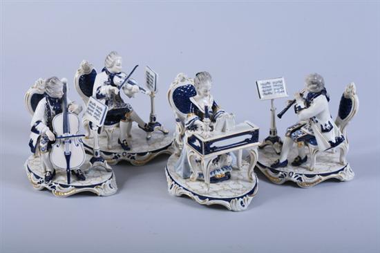 Appraisal: FOUR-PIECE DRESDEN PORCELAIN MUSICAL GROUP th century - in high