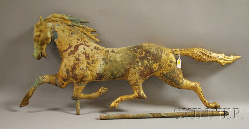 Appraisal: Gilt Cast Zinc and Molded Copper Full-body Running Horse Weather