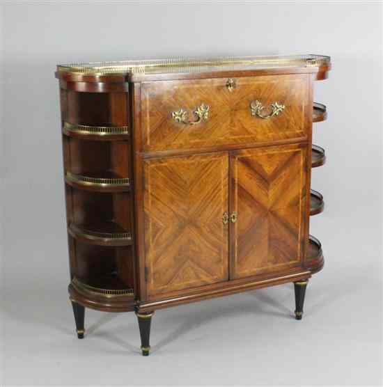 Appraisal: A French king wood secretaire cabinet on turned and tapered