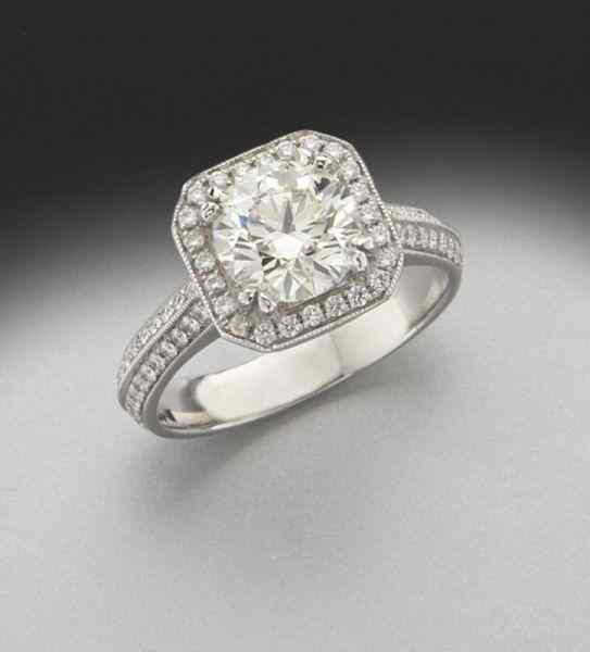 Appraisal: Platinum and Hearts on Fire diamond AGS ringfeaturing a ct