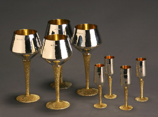 Appraisal: Stuart Devlin Parcel Gilt Sterling Part Stemware Service London Dated