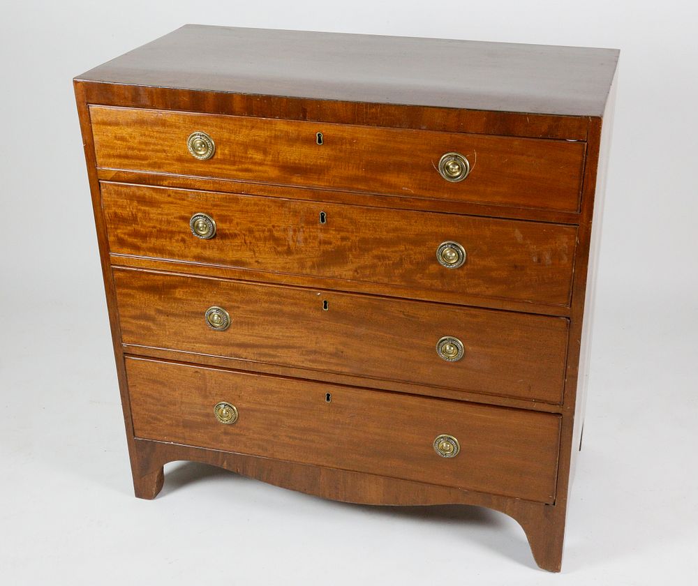 Appraisal: American Federal Mahogany Four Drawer Chest th c American Federal