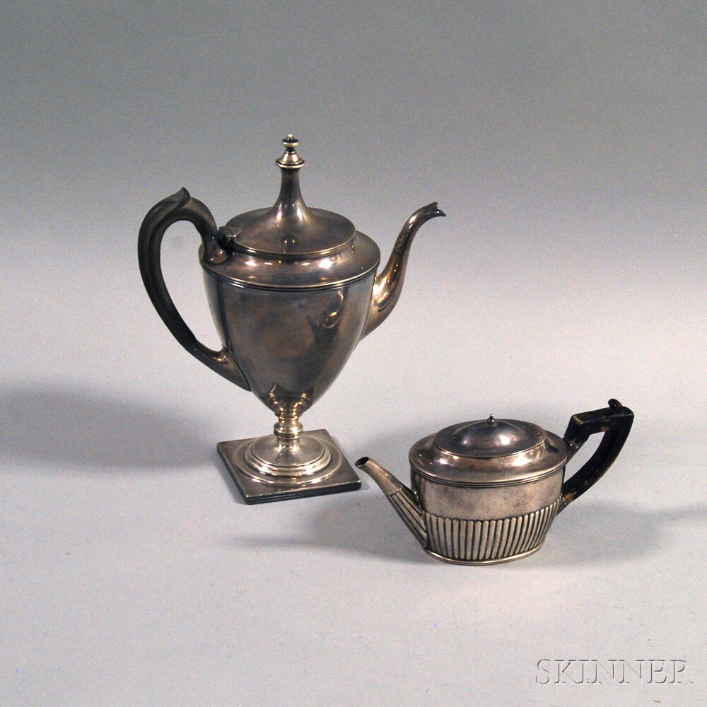 Appraisal: Two Sterling Silver Tea and Coffee Items a small English