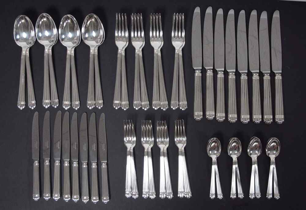 Appraisal: CHRISTOFLE ARIA SILVERPLATE FLATWARE SERVICE FOR pieces in the Aria