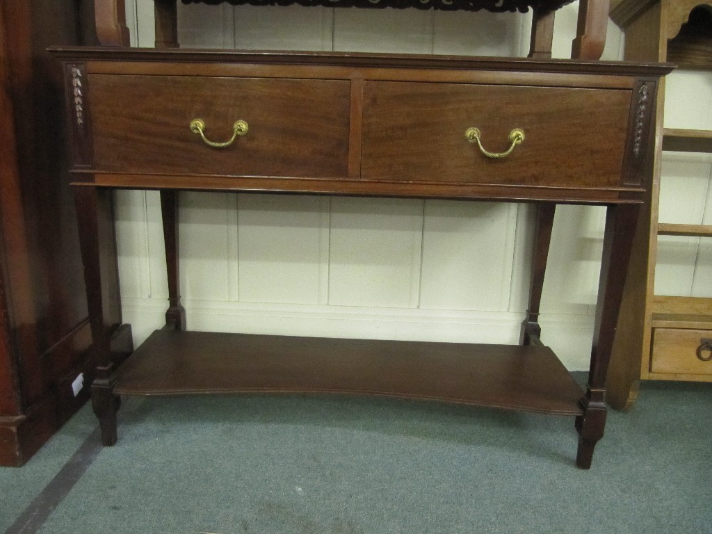 Appraisal: Mahogany two drawer side table with undertier