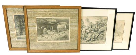 Appraisal: William F Matthews - four works on paper including two